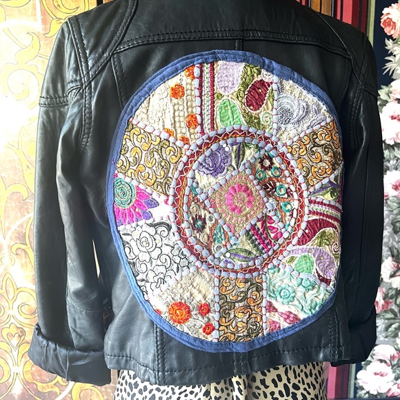 Vintage Miss Sixty Reworked Leather Boho Jacket - Picture 12 of 13